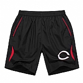 Men's Cincinnati Reds Black Red Stripe MLB Shorts